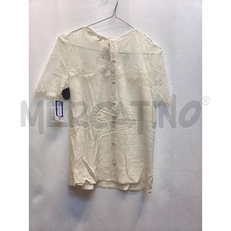 MAGLIETTA DONNA ALTAMIRA %100 SETA BIANCA PIZZO SOPRA | Mercatino dell'Usato Volpago del montello 4