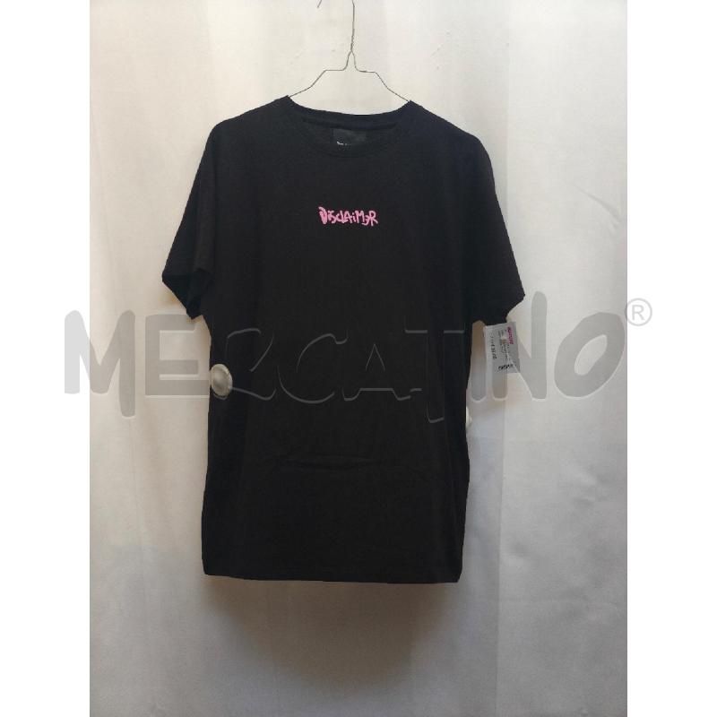 MAGLIETTA DONNA DISCLAIMER NERA SCRITTA VIOLA  | Mercatino dell'Usato Volpago del montello 1