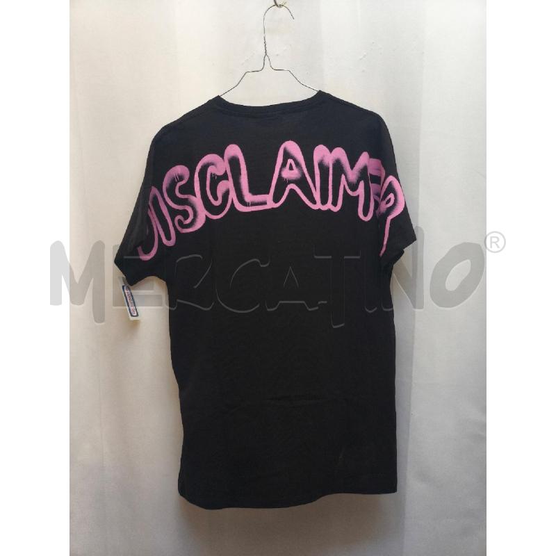 MAGLIETTA DONNA DISCLAIMER NERA SCRITTA VIOLA  | Mercatino dell'Usato Volpago del montello 3