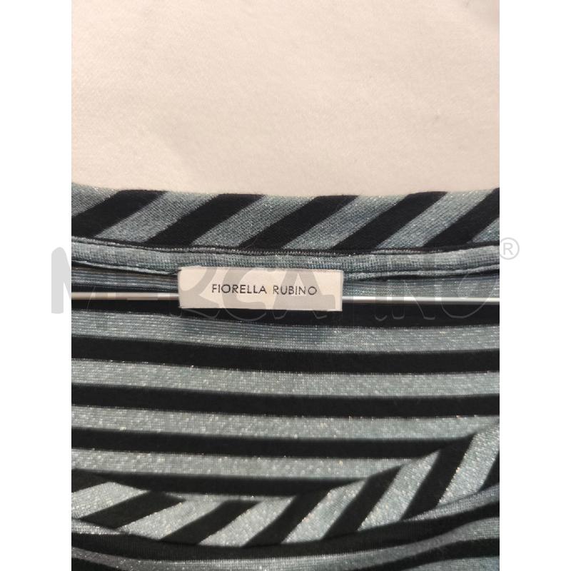 MAGLIETTA DONNA FIORELLA RUBINO RIGHE NERO VERDE  | Mercatino dell'Usato Volpago del montello 2