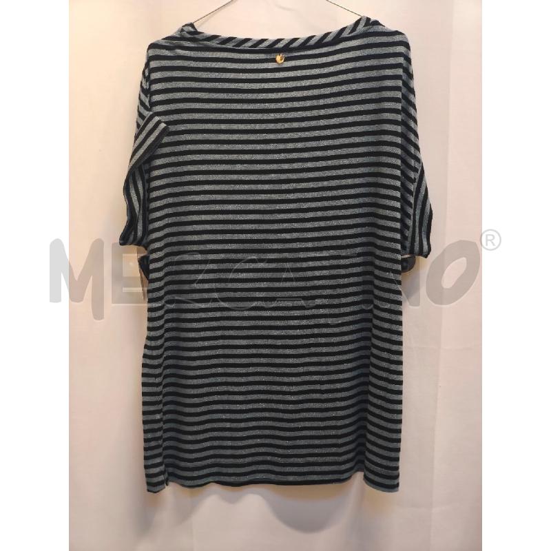 MAGLIETTA DONNA FIORELLA RUBINO RIGHE NERO VERDE  | Mercatino dell'Usato Volpago del montello 4