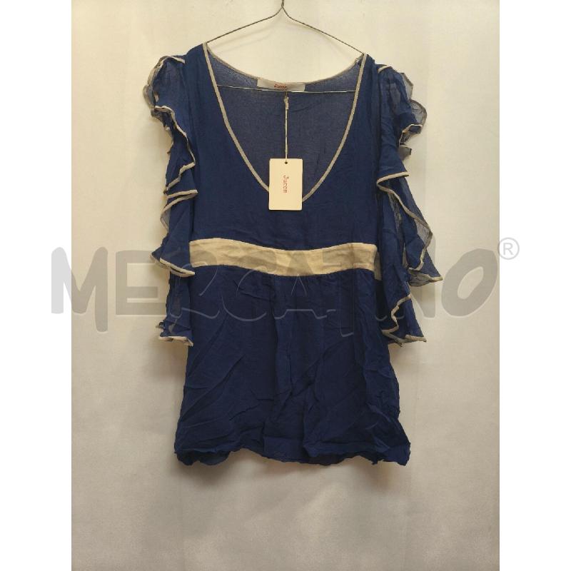 MAGLIETTA DONNA JUCCA BLU RIGA BIEGE  | Mercatino dell'Usato Volpago del montello 1