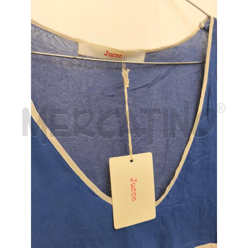 MAGLIETTA DONNA JUCCA BLU RIGA BIEGE  | Mercatino dell'Usato Volpago del montello 2