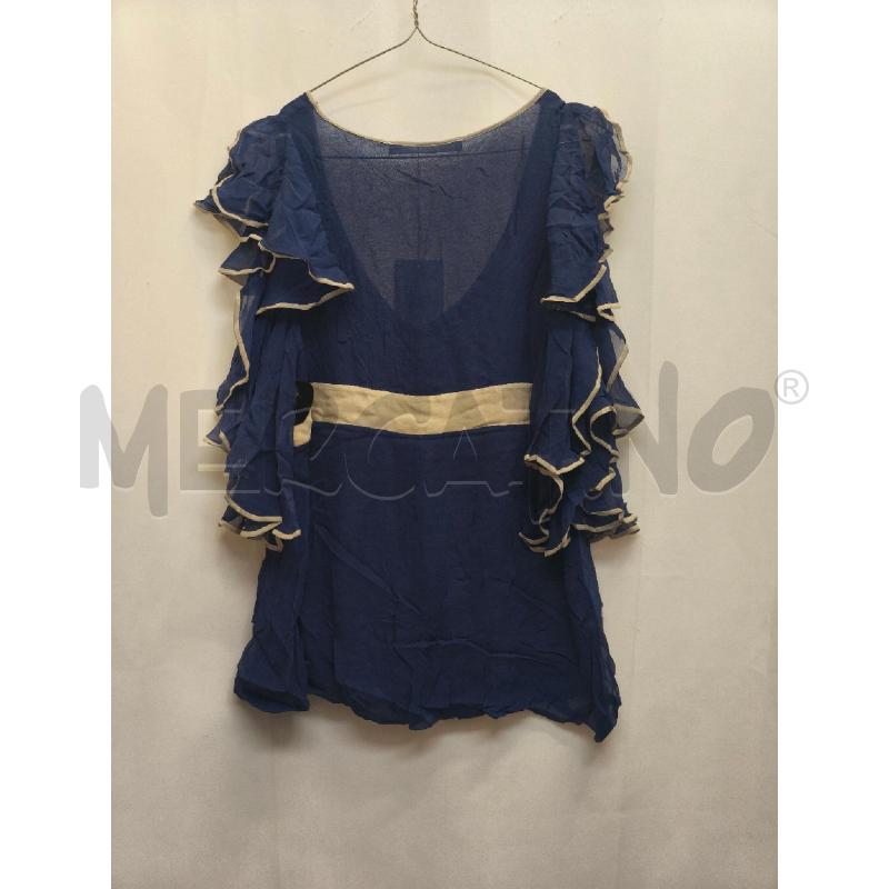 MAGLIETTA DONNA JUCCA BLU RIGA BIEGE  | Mercatino dell'Usato Volpago del montello 4