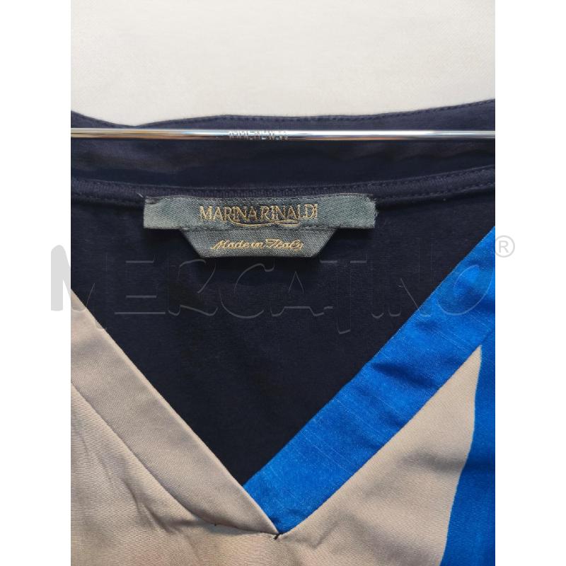 MAGLIETTA DONNA MARINA RINALDI BLU PANNA NERO  | Mercatino dell'Usato Volpago del montello 2