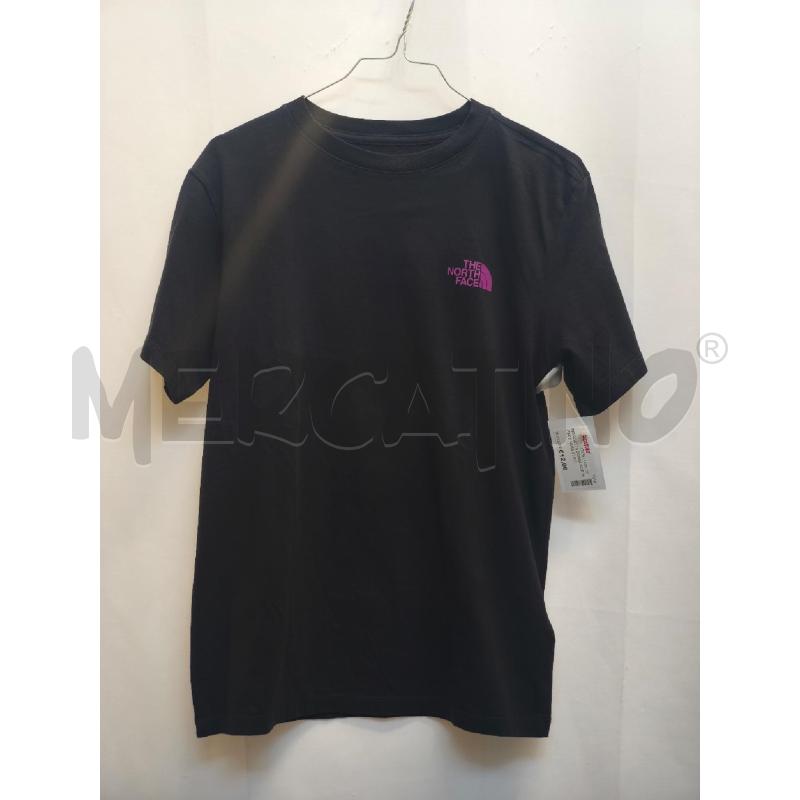 MAGLIETTA DONNA NORTH FACE NERA SCRITTA FUCSIA | Mercatino dell'Usato Volpago del montello 1