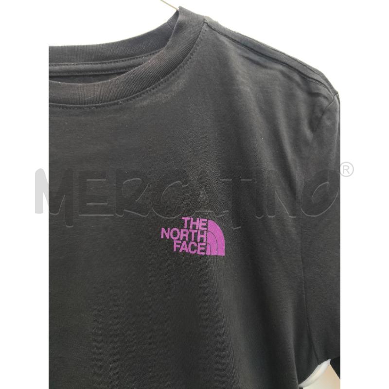 MAGLIETTA DONNA NORTH FACE NERA SCRITTA FUCSIA | Mercatino dell'Usato Volpago del montello 2