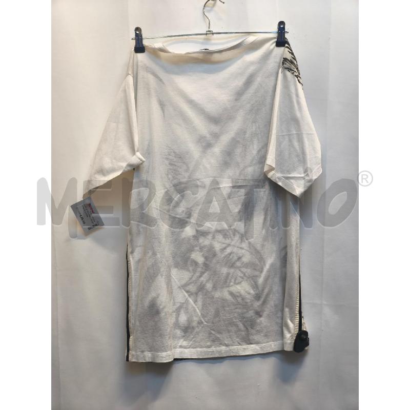 MAGLIETTA DONNA SEVENTY BIANCA FIORI NERI | Mercatino dell'Usato Volpago del montello 3