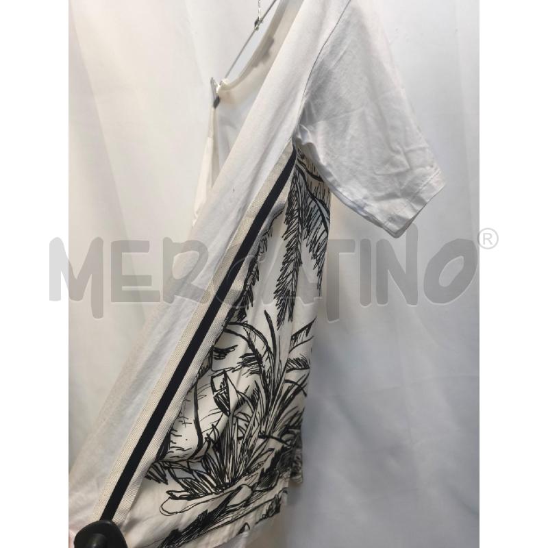 MAGLIETTA DONNA SEVENTY BIANCA FIORI NERI | Mercatino dell'Usato Volpago del montello 4