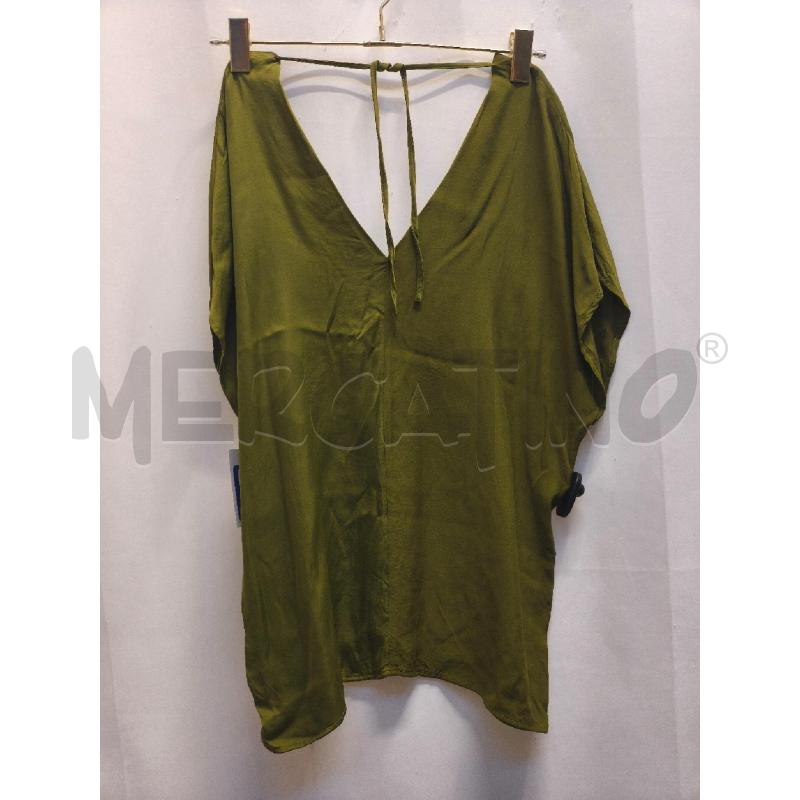 MAGLIETTA DONNA SISLEY VERDE OLIVA SCOLLO V  | Mercatino dell'Usato Volpago del montello 4