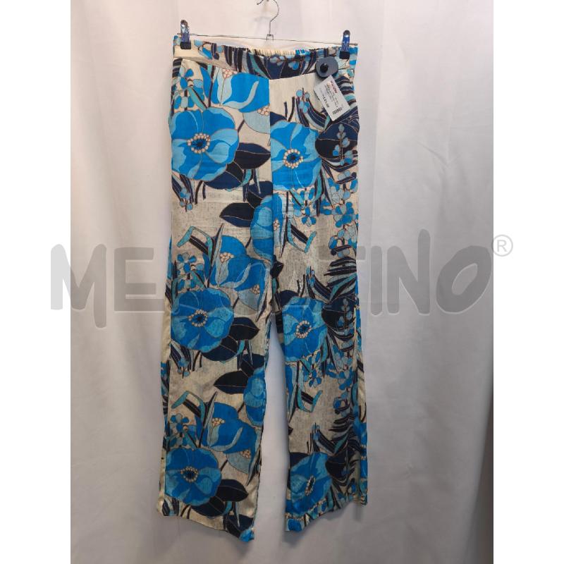 PANTALONE DONNA AND DISEGNI AZZURRO PANNA  | Mercatino dell'Usato Volpago del montello 1
