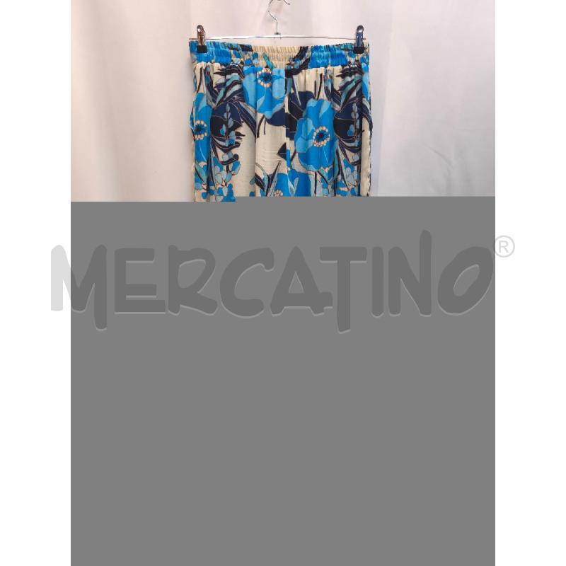PANTALONE DONNA AND DISEGNI AZZURRO PANNA  | Mercatino dell'Usato Volpago del montello 2