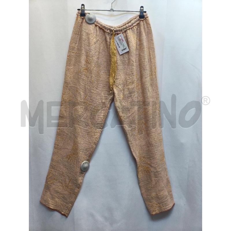 PANTALONE DONNA FORTE FORTE PALME ROSA DORATO  | Mercatino dell'Usato Volpago del montello 1