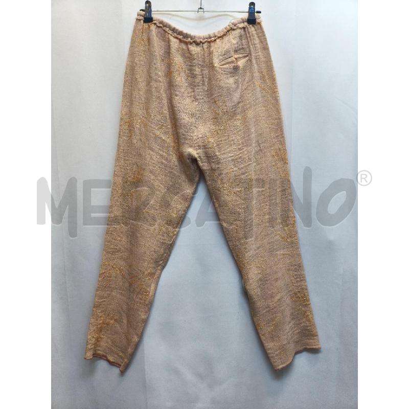 PANTALONE DONNA FORTE FORTE PALME ROSA DORATO  | Mercatino dell'Usato Volpago del montello 4