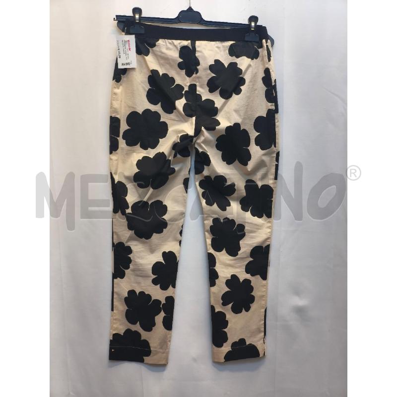 PANTALONE DONNA LIVIANA CONTI  PANNA FIORI NERI | Mercatino dell'Usato Volpago del montello 3