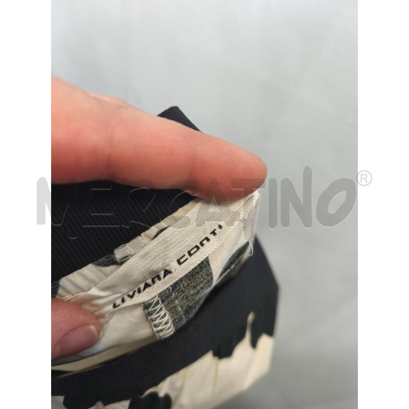 PANTALONE DONNA LIVIANA CONTI  PANNA FIORI NERI | Mercatino dell'Usato Volpago del montello 4