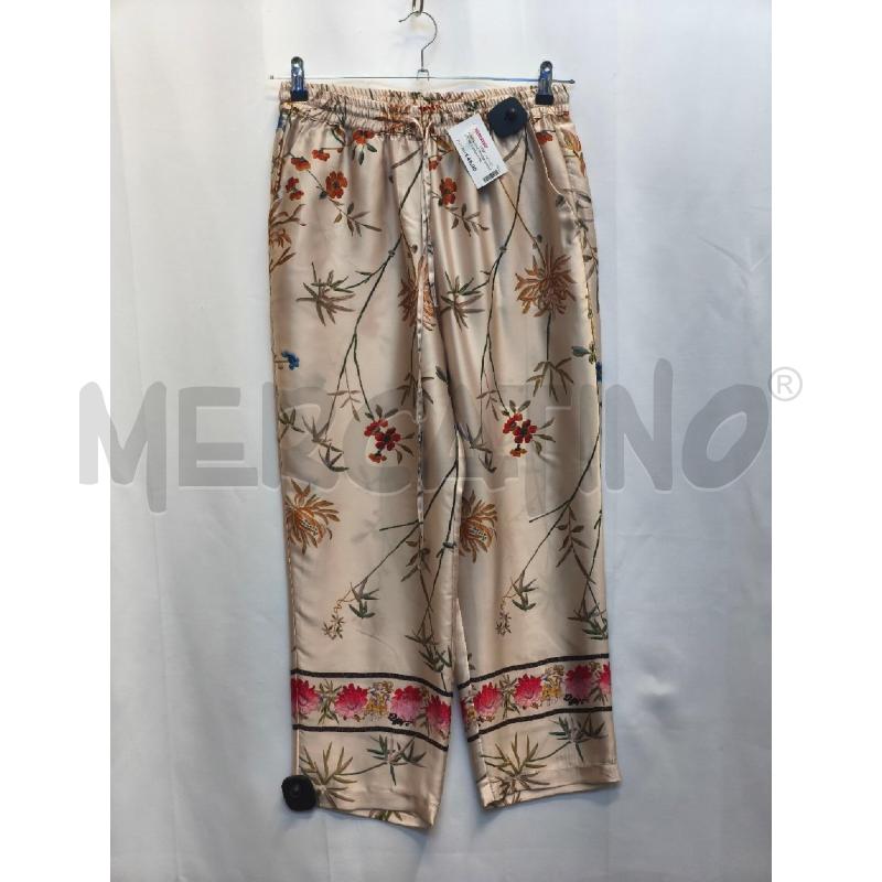 PANTALONE DONNA SEMICUTURE PANNA FIORI | Mercatino dell'Usato Volpago del montello 1