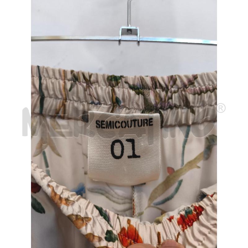 PANTALONE DONNA SEMICUTURE PANNA FIORI | Mercatino dell'Usato Volpago del montello 4