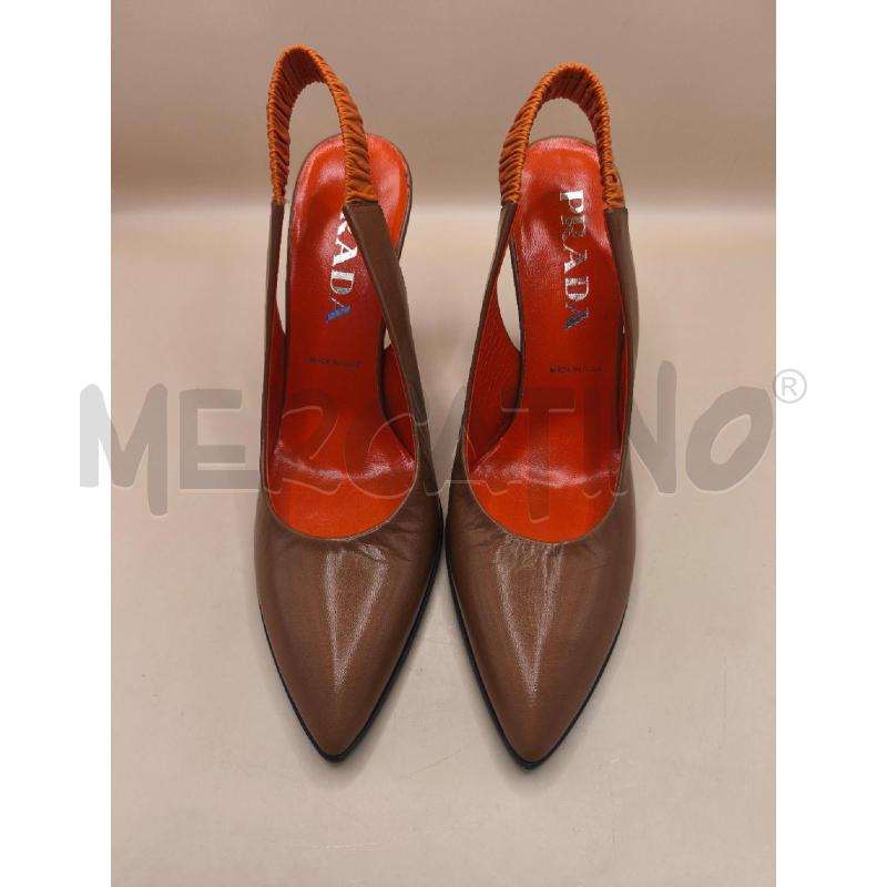 SANDALI DONNA PRADA ARANCIONE MARRONE  | Mercatino dell'Usato Volpago del montello 2