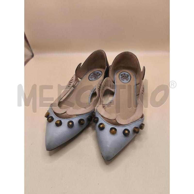 SCARPE DONNA PAULA CADEMARTORI AZZURO PANNA  | Mercatino dell'Usato Volpago del montello 1