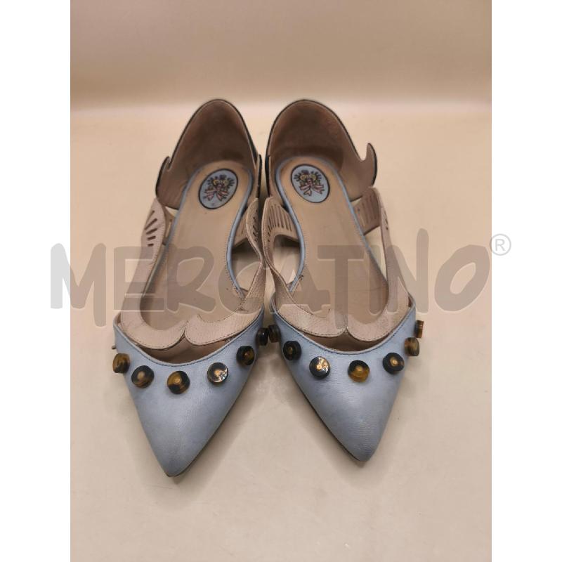 SCARPE DONNA PAULA CADEMARTORI AZZURO PANNA  | Mercatino dell'Usato Volpago del montello 2