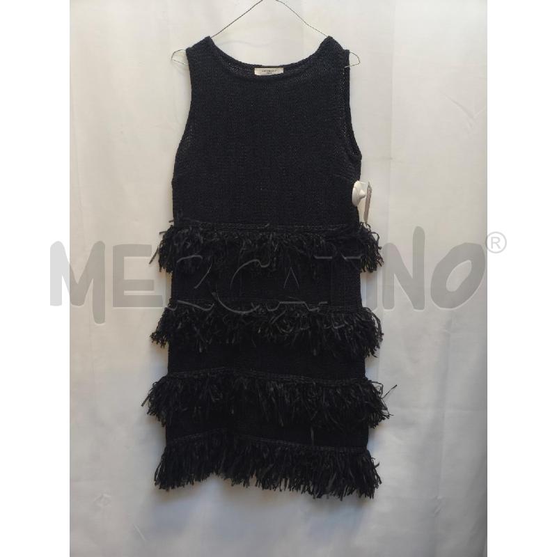 TUBINO DONNA CHARLOTT NERO CON FRANGE  | Mercatino dell'Usato Volpago del montello 1
