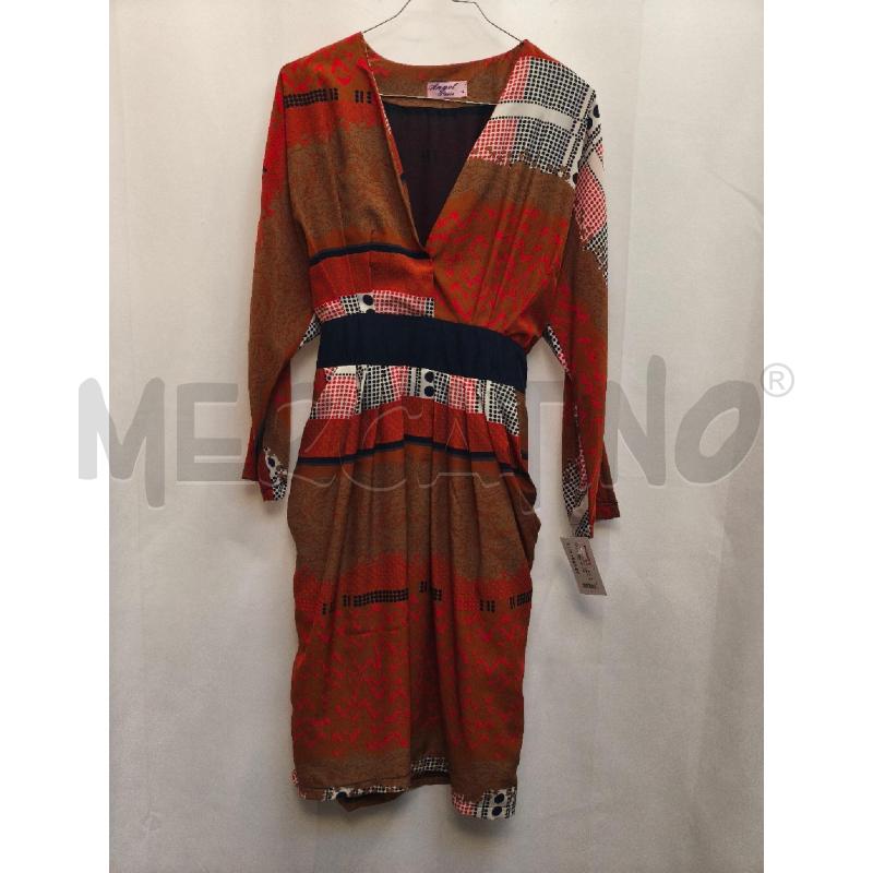 VESTITO DONNA ANGEL PARIS MARRONE ARANCIO BLU  | Mercatino dell'Usato Volpago del montello 1