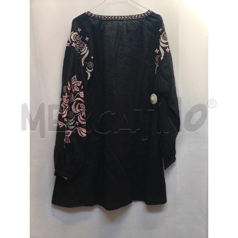 VESTITO DONNA AURIE ATELIER NERO FIORI ROSA BIANCE  | Mercatino dell'Usato Volpago del montello 4
