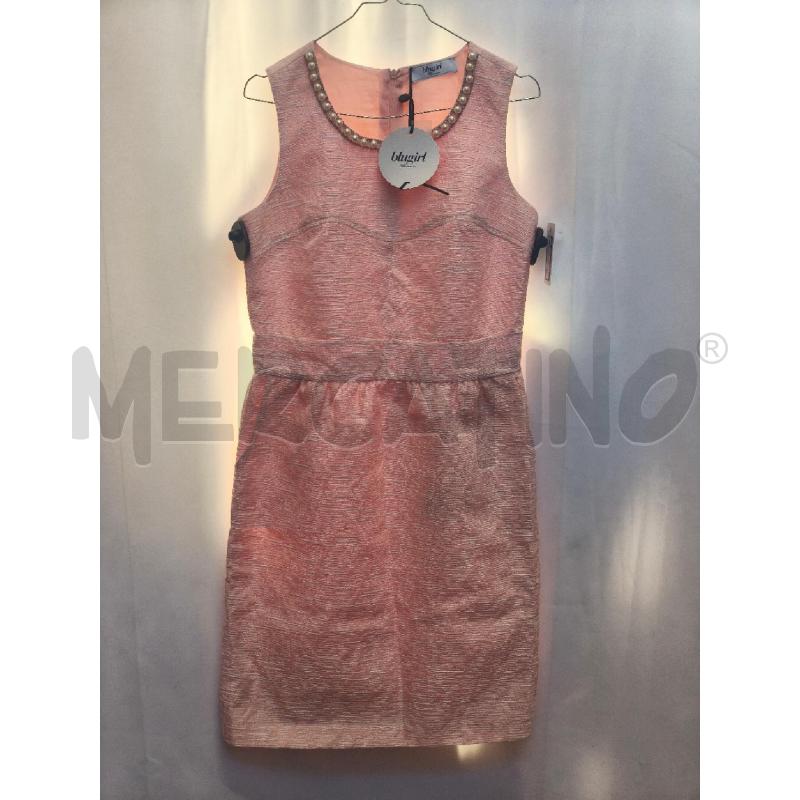 VESTITO DONNA BLUGIRL ROSA GIROCOLO BORDO PERLE BIANCHE | Mercatino dell'Usato Volpago del montello 1