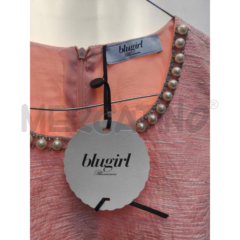 VESTITO DONNA BLUGIRL ROSA GIROCOLO BORDO PERLE BIANCHE | Mercatino dell'Usato Volpago del montello 2