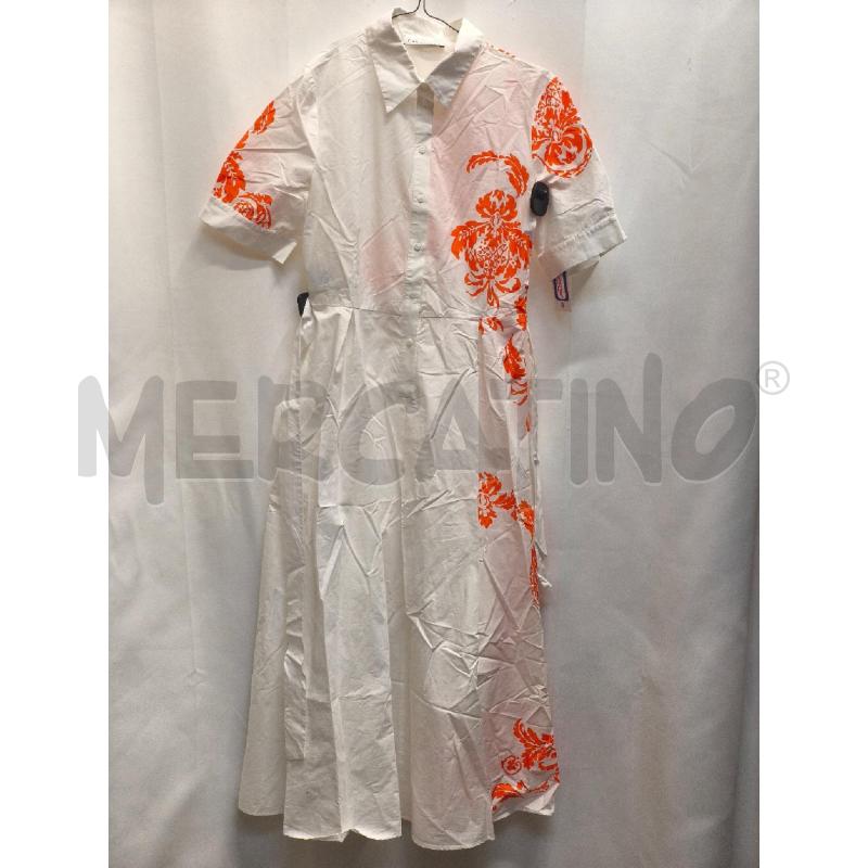 VESTITO DONNA CARACTERE BIANCO FIORI ARANCIONI | Mercatino dell'Usato Volpago del montello 1