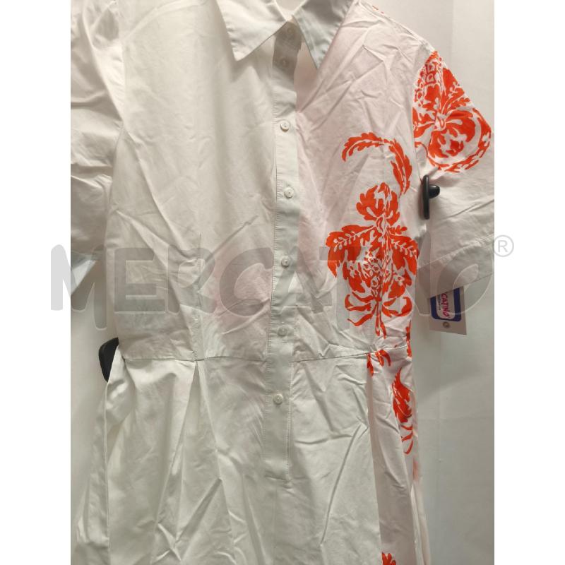 VESTITO DONNA CARACTERE BIANCO FIORI ARANCIONI | Mercatino dell'Usato Volpago del montello 3