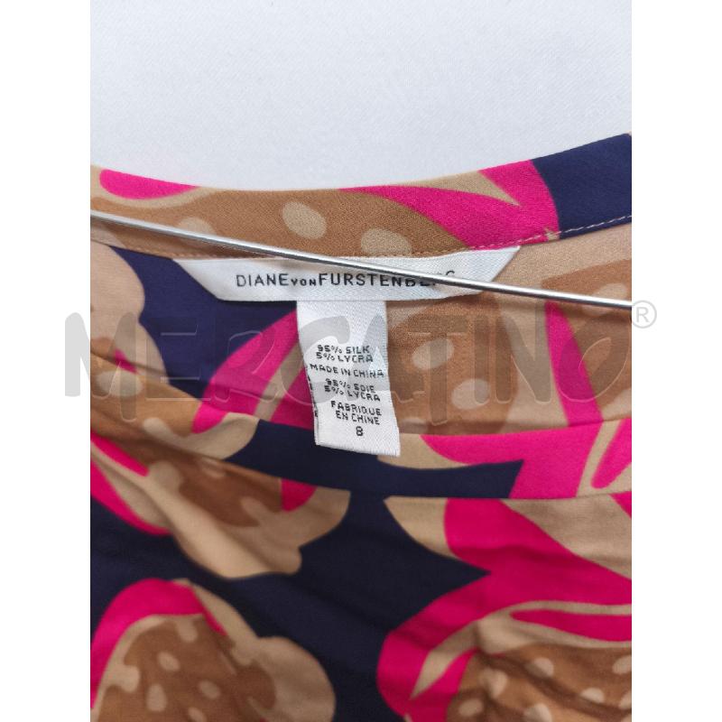 VESTITO DONNA DIANE VON FURSTENBERG BLU MARRONNE FUCSIA  | Mercatino dell'Usato Volpago del montello 2