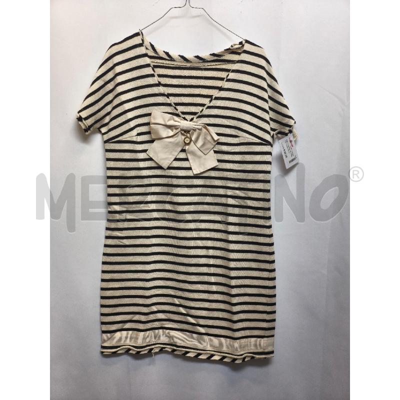 VESTITO DONNA ELISABETTA FRANCHI RIGHE PANNA NERO | Mercatino dell'Usato Volpago del montello 1