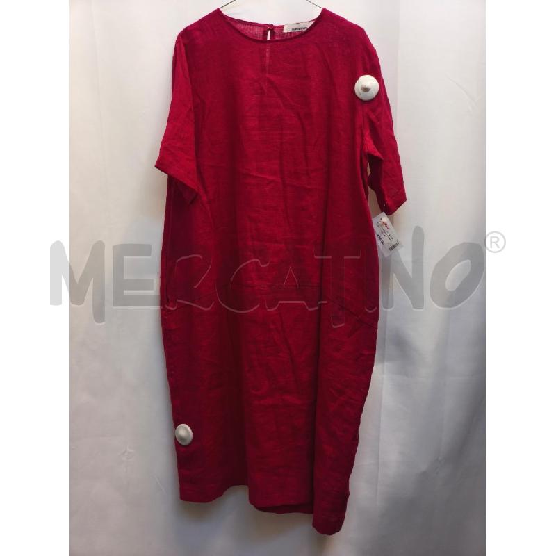 VESTITO DONNA LIVIANA CONTI % 100 LINO ROSSO  | Mercatino dell'Usato Volpago del montello 1