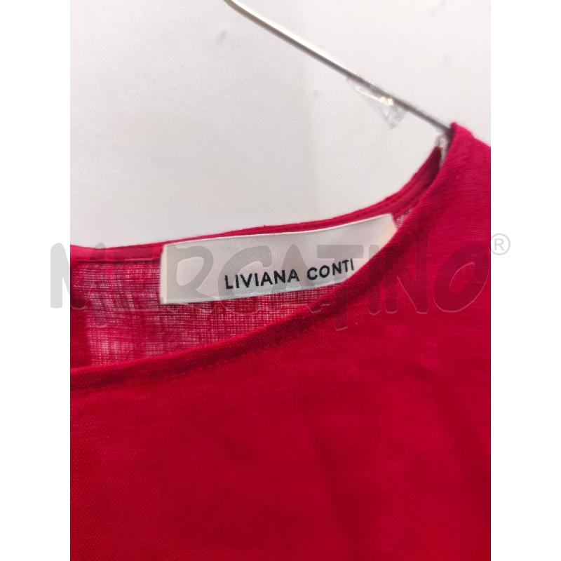 VESTITO DONNA LIVIANA CONTI % 100 LINO ROSSO  | Mercatino dell'Usato Volpago del montello 2