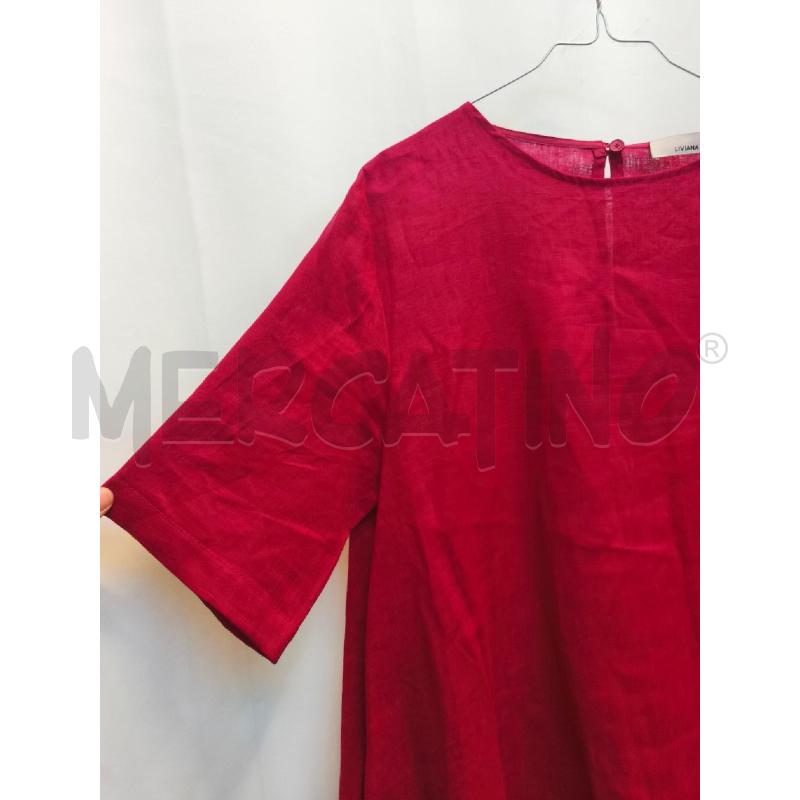 VESTITO DONNA LIVIANA CONTI % 100 LINO ROSSO  | Mercatino dell'Usato Volpago del montello 3