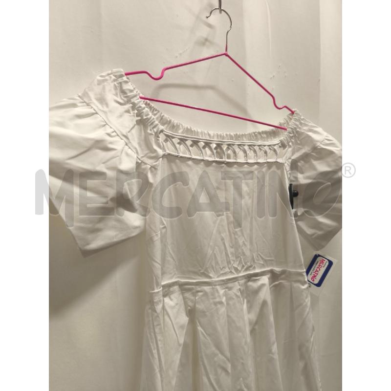 VESTITO DONNA MILVA MI DAVANTI LAVORATO BIANCO | Mercatino dell'Usato Volpago del montello 2