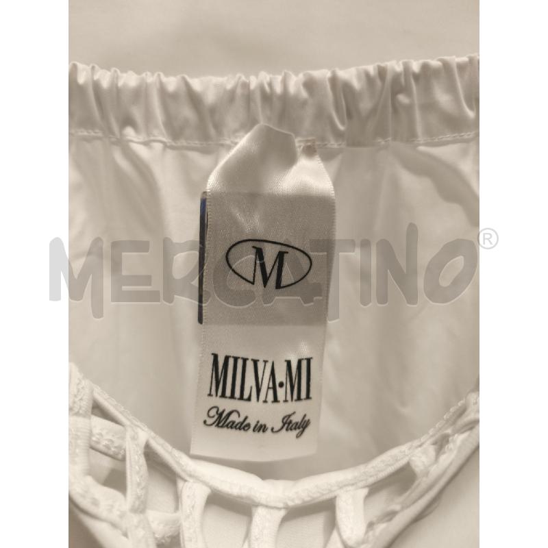 VESTITO DONNA MILVA MI DAVANTI LAVORATO BIANCO | Mercatino dell'Usato Volpago del montello 3