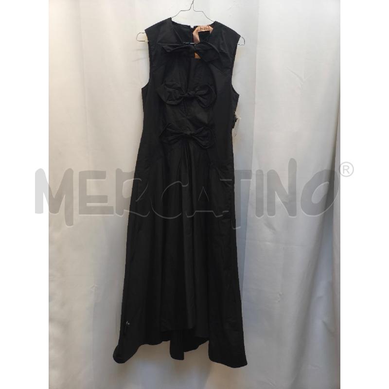VESTITO DONNA N21 NERO DAVANTI FIOCCHI  | Mercatino dell'Usato Volpago del montello 1