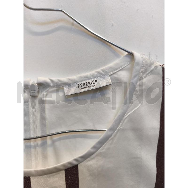VESTITO DONNA PESERICO BIANCO RIGHE MARRONI  | Mercatino dell'Usato Volpago del montello 2