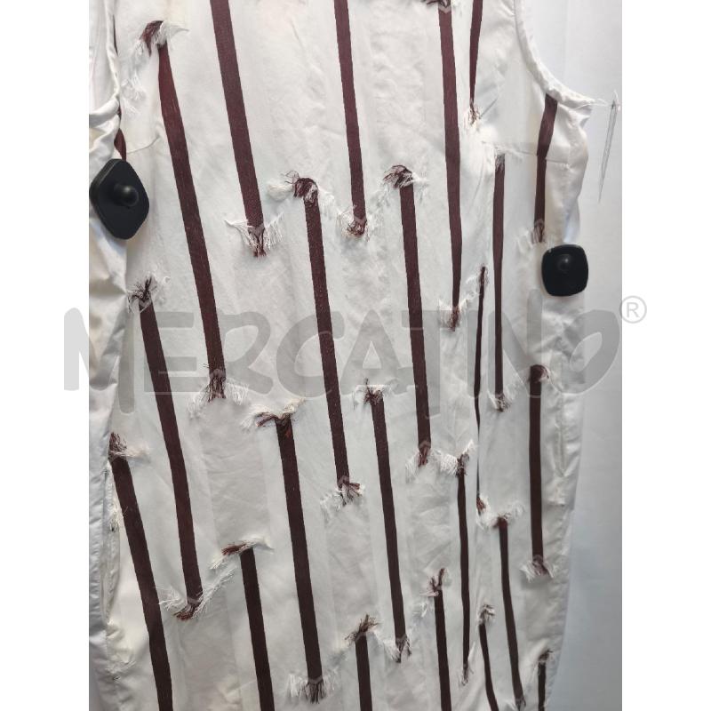 VESTITO DONNA PESERICO BIANCO RIGHE MARRONI  | Mercatino dell'Usato Volpago del montello 3