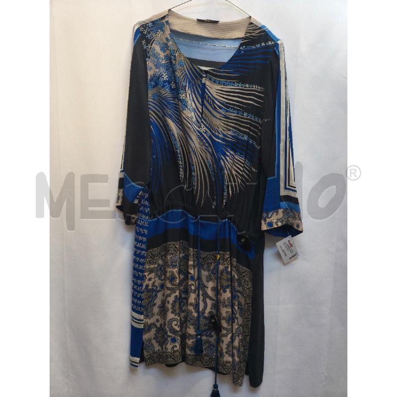 VESTITO DONNA SEVENTY BLU FIORI SETA  | Mercatino dell'Usato Volpago del montello 1