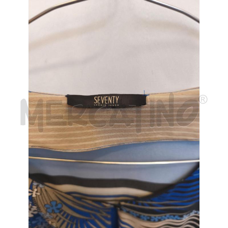 VESTITO DONNA SEVENTY BLU FIORI SETA  | Mercatino dell'Usato Volpago del montello 2