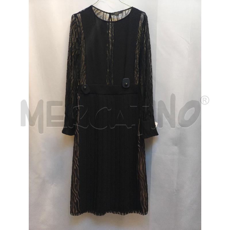 VESTITO DONNA SEVENTY NERO ROSA PLISSE PIZZO  | Mercatino dell'Usato Volpago del montello 1