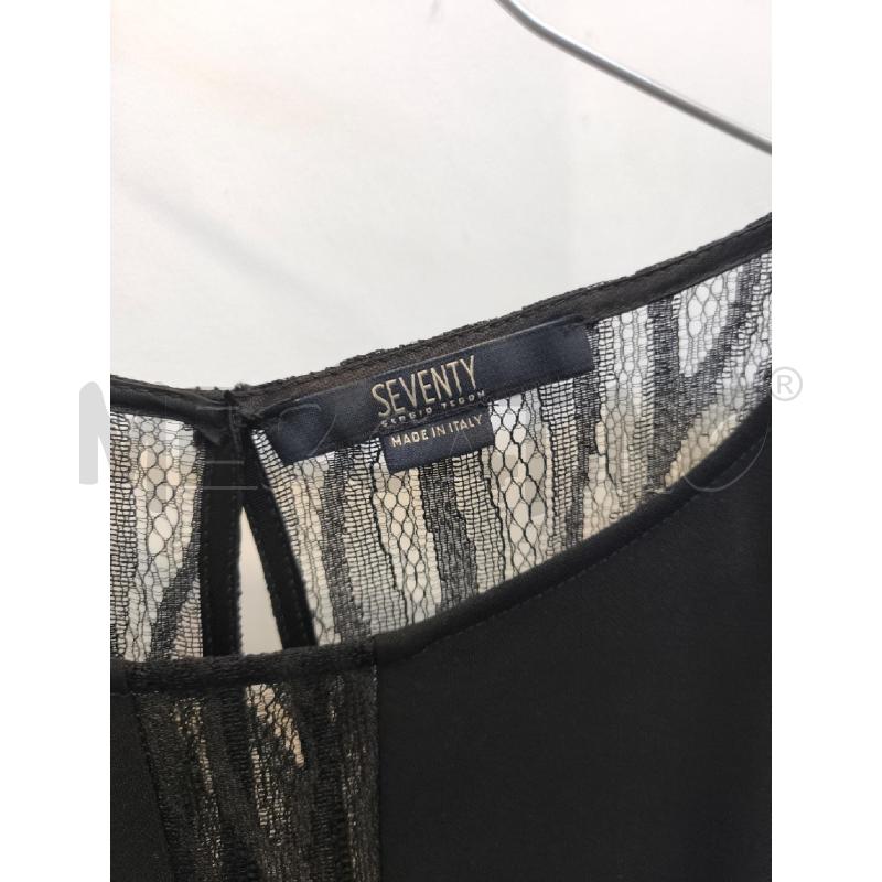VESTITO DONNA SEVENTY NERO ROSA PLISSE PIZZO  | Mercatino dell'Usato Volpago del montello 2