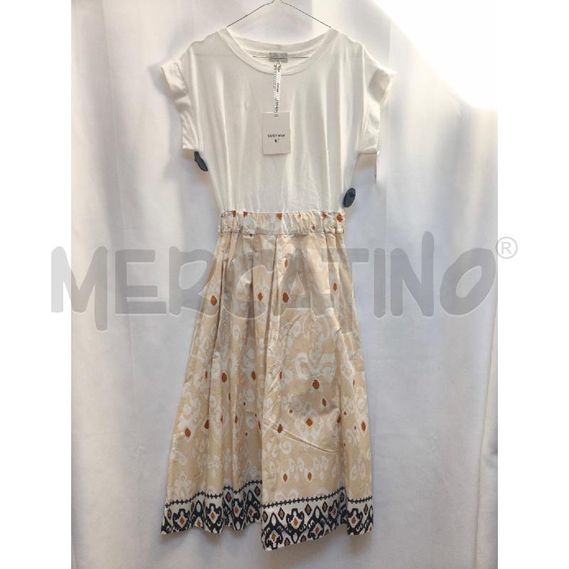 VESTITO DONNA SUSY MIX PANNA BIANCO SOTTO FASCIA BLU  | Mercatino dell'Usato Volpago del montello 1