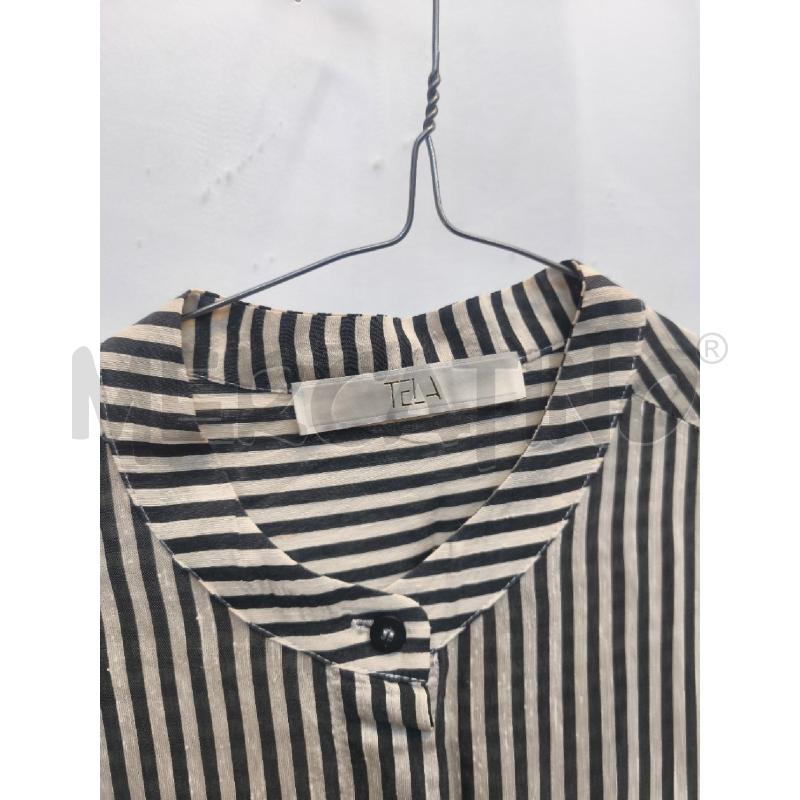 VESTITO DONNA TELA RIGHE NERI PANNA  | Mercatino dell'Usato Volpago del montello 2