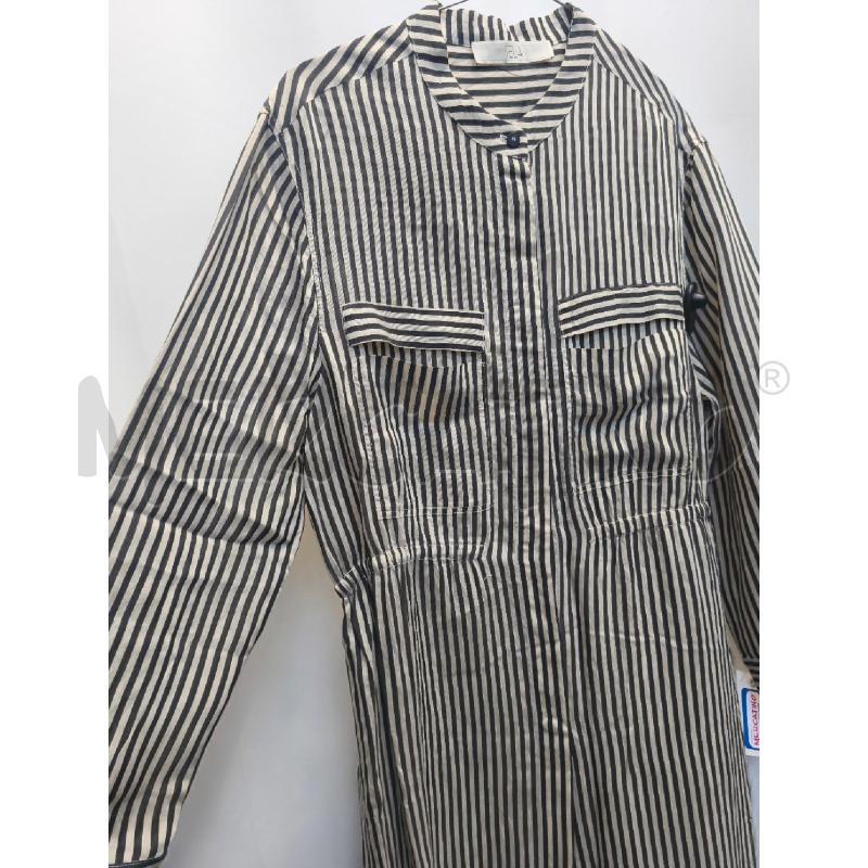 VESTITO DONNA TELA RIGHE NERI PANNA  | Mercatino dell'Usato Volpago del montello 3