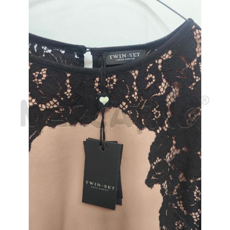 VESTITO DONNA TWIN SET ROSA NERO PIZZO  | Mercatino dell'Usato Volpago del montello 2